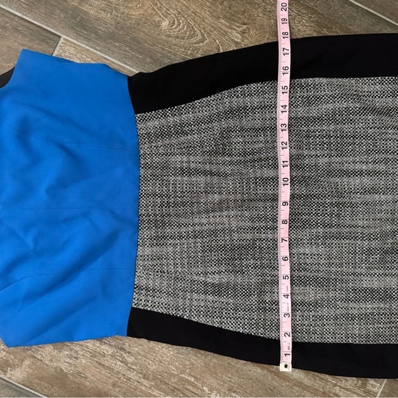 4C Anthropologie Dress Womens Blue Gray Colorblock V Neck Sleeveless Size 4 - Picture 10 of 12